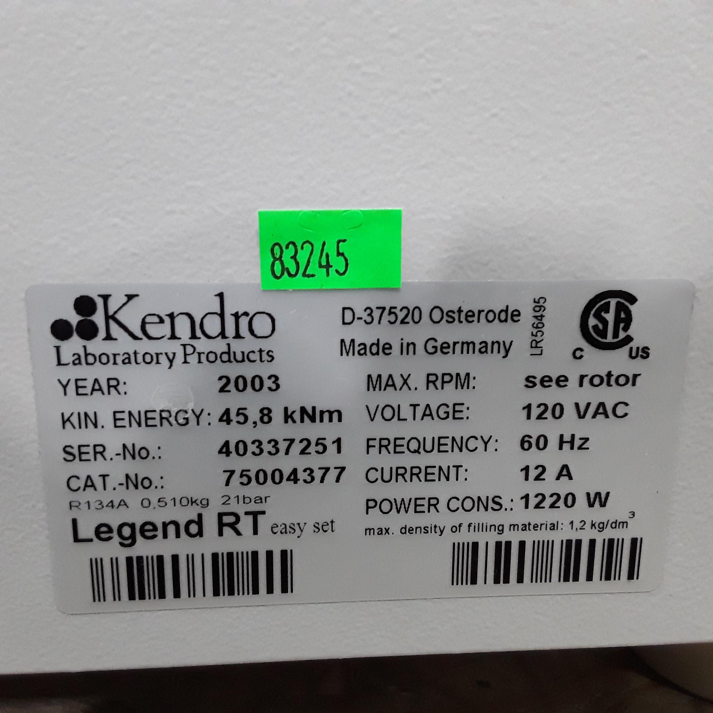 Thermo Electron Sorvall Legend RT Benchtop Centrifuge - 393236