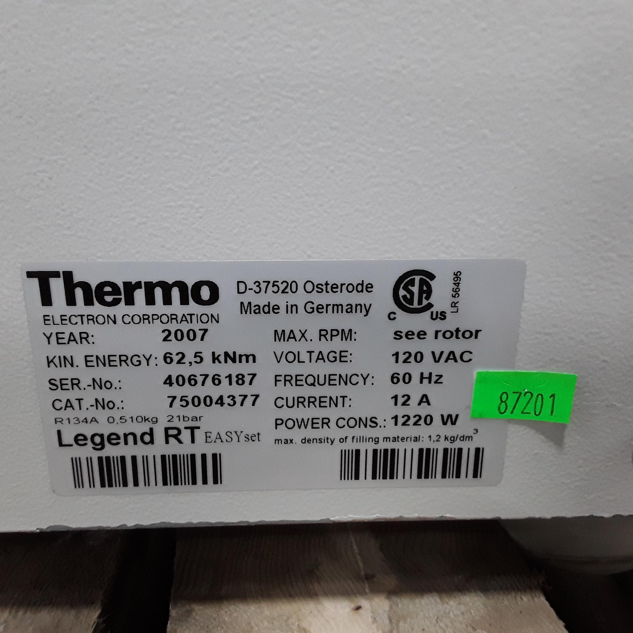 Thermo Electron Sorvall Legend RT Benchtop Centrifuge - 412798
