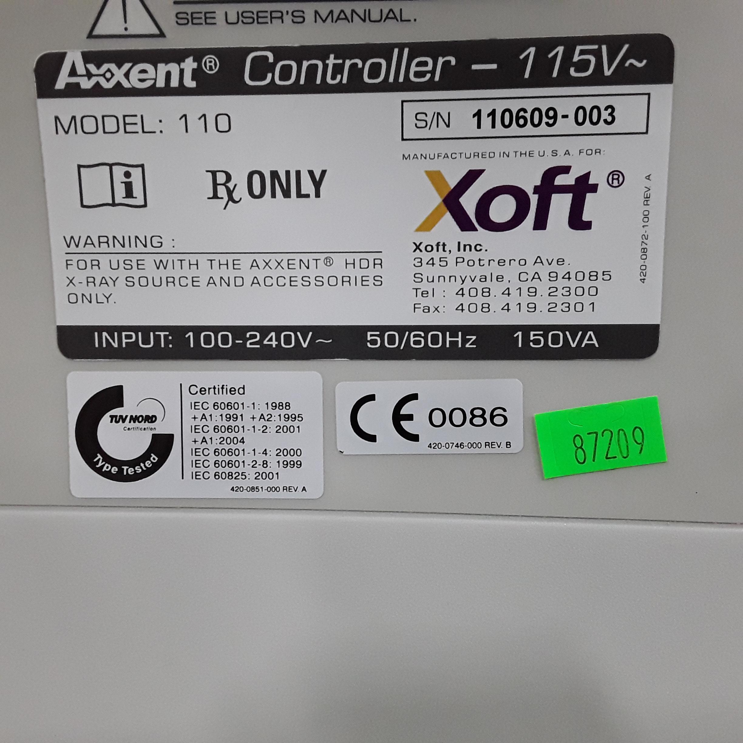 XOFT Axxent 110 Controller Electronic Brachytherapy System - 410660