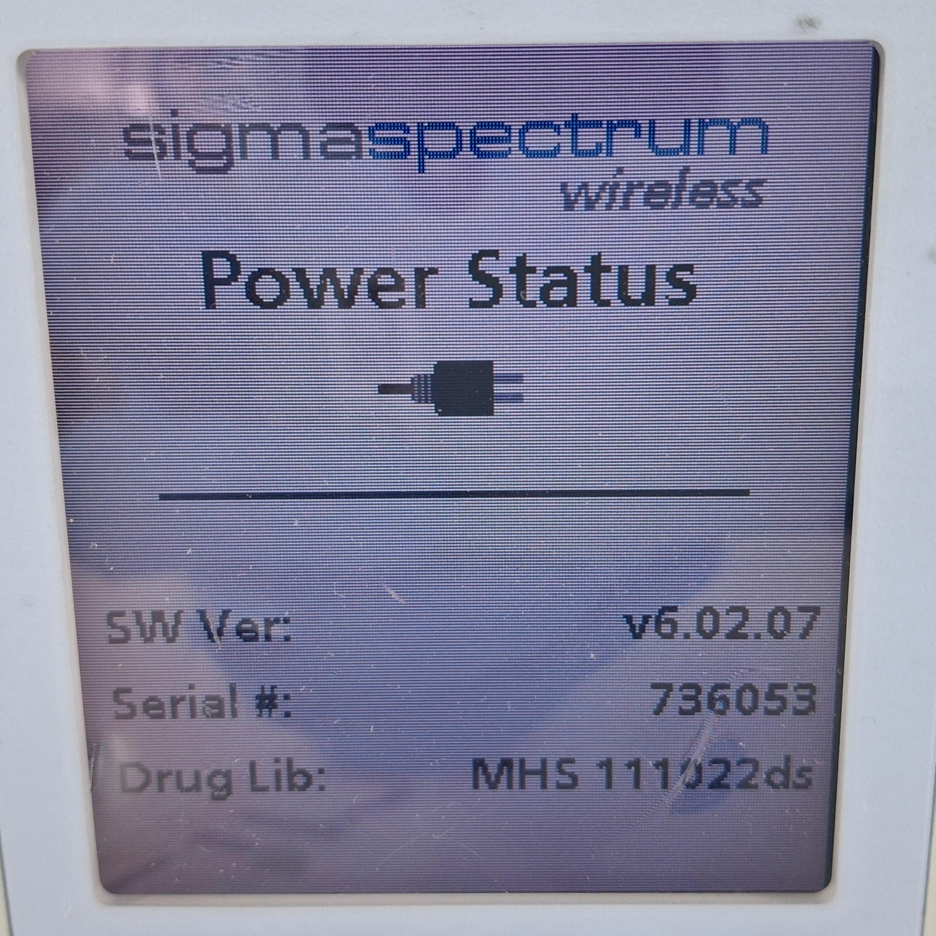 Baxter Sigma Spectrum 6.02.07 with B/G Battery Infusion Pump - 388371