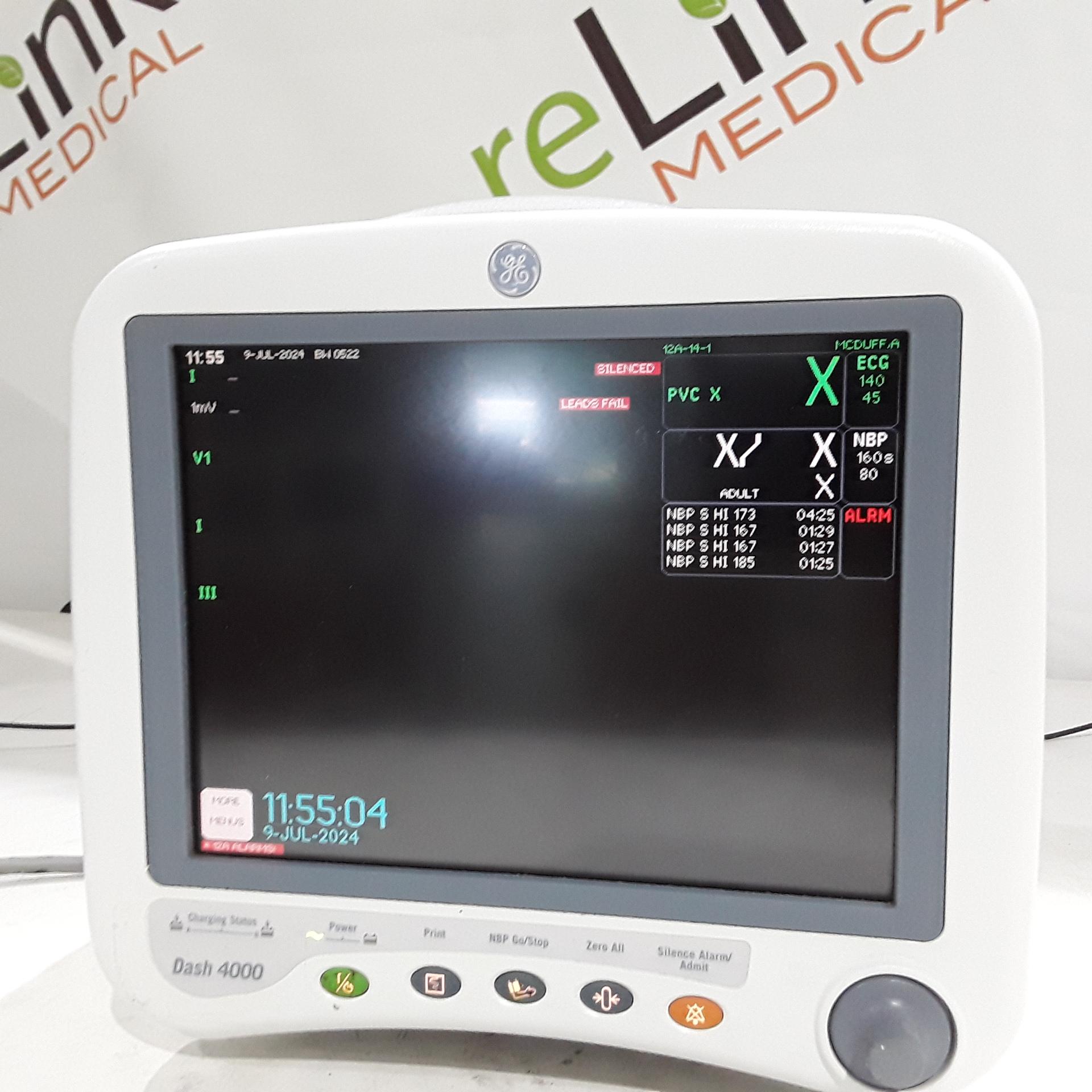 GE Healthcare Dash 4000 - Masimo SpO2 Patient Monitor - 426659