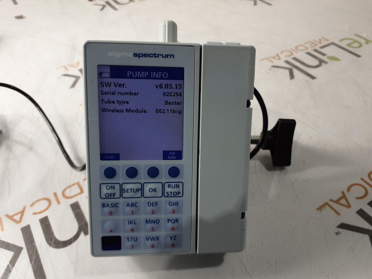 Baxter Sigma Spectrum 6.05.15 with B/G Battery Infusion Pump - 414843