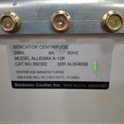 Beckman Coulter Benchtop Centrifuge Allegra X-12R Centrifuge - 459800