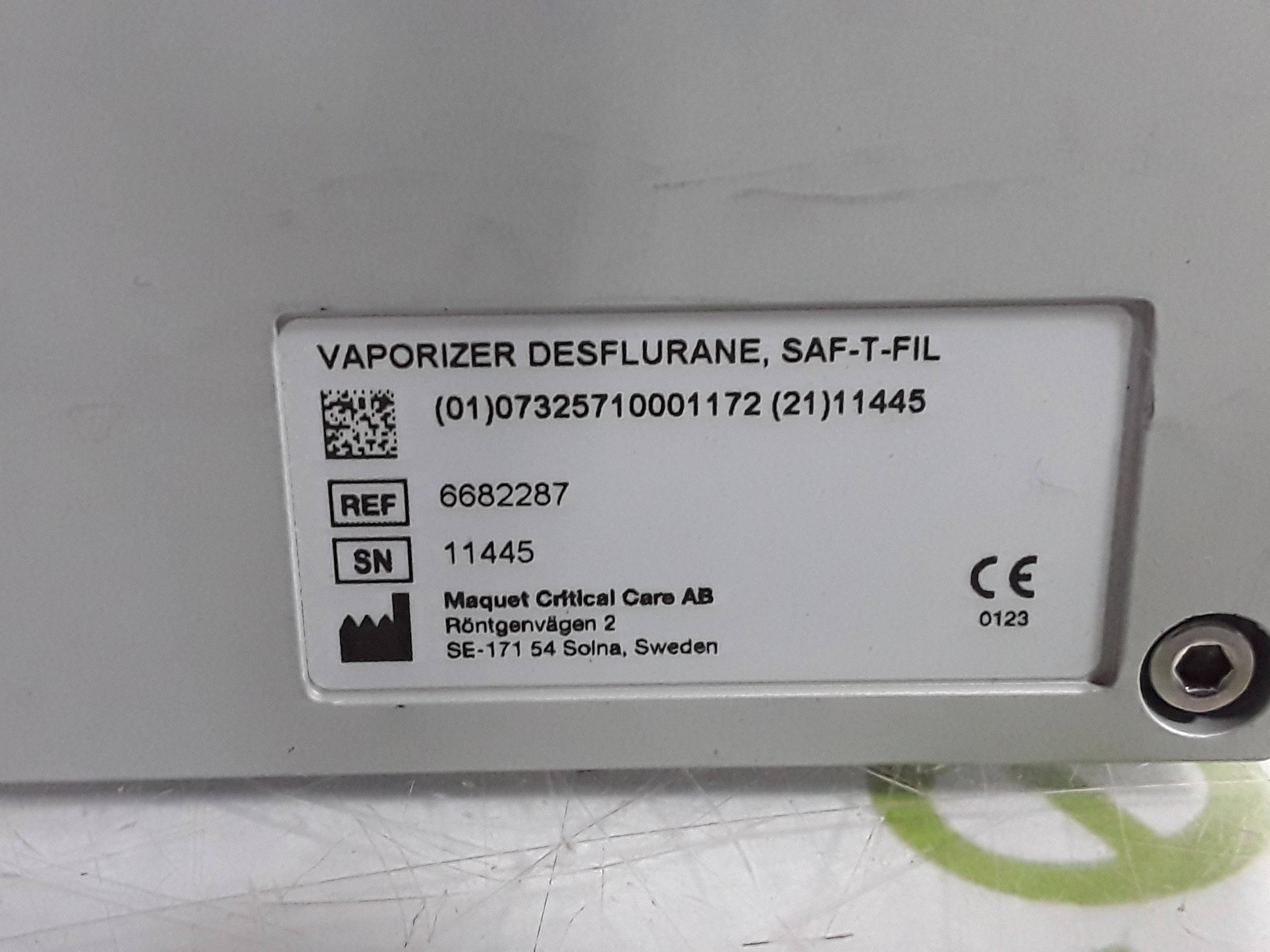 Maquet SAF-T-FIL Desflurane Vaporizer - 409885
