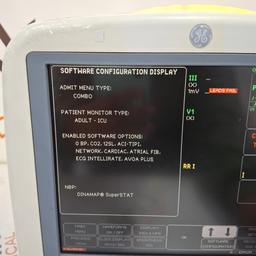 GE Healthcare Dash 4000 - Masimo SpO2 Patient Monitor - 463188