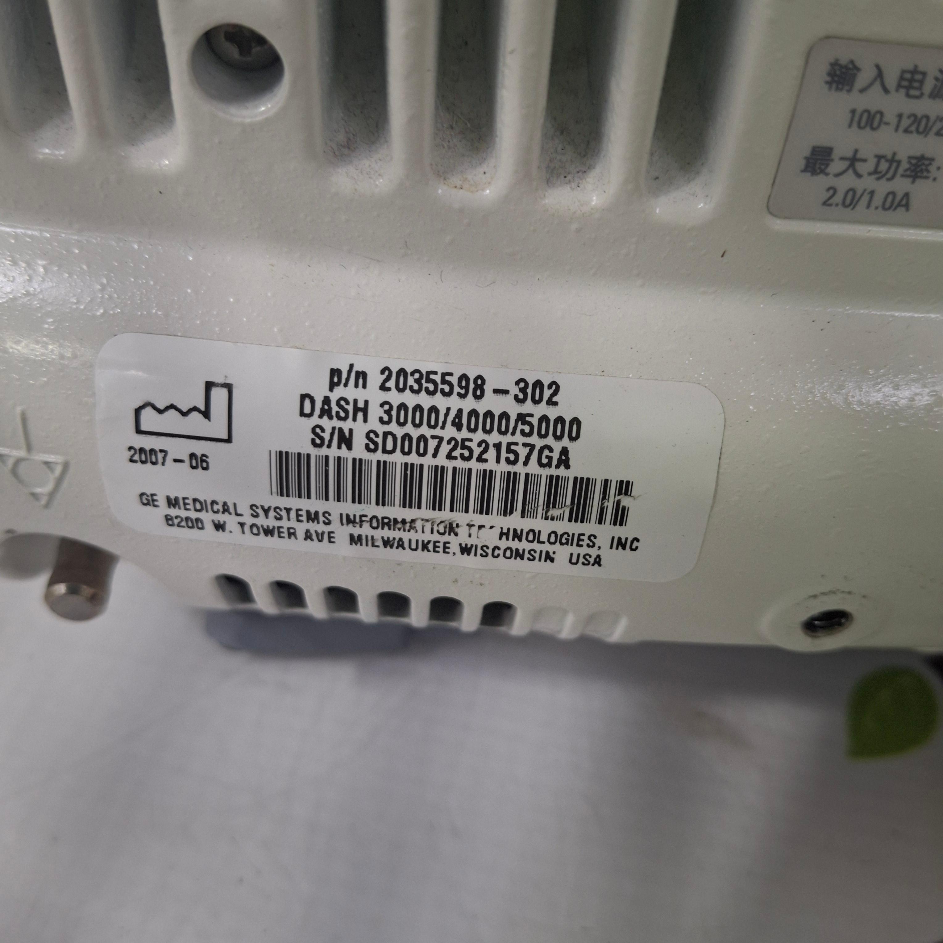 GE Healthcare Dash 5000 - Masimo SpO2 Patient Monitor - 452865