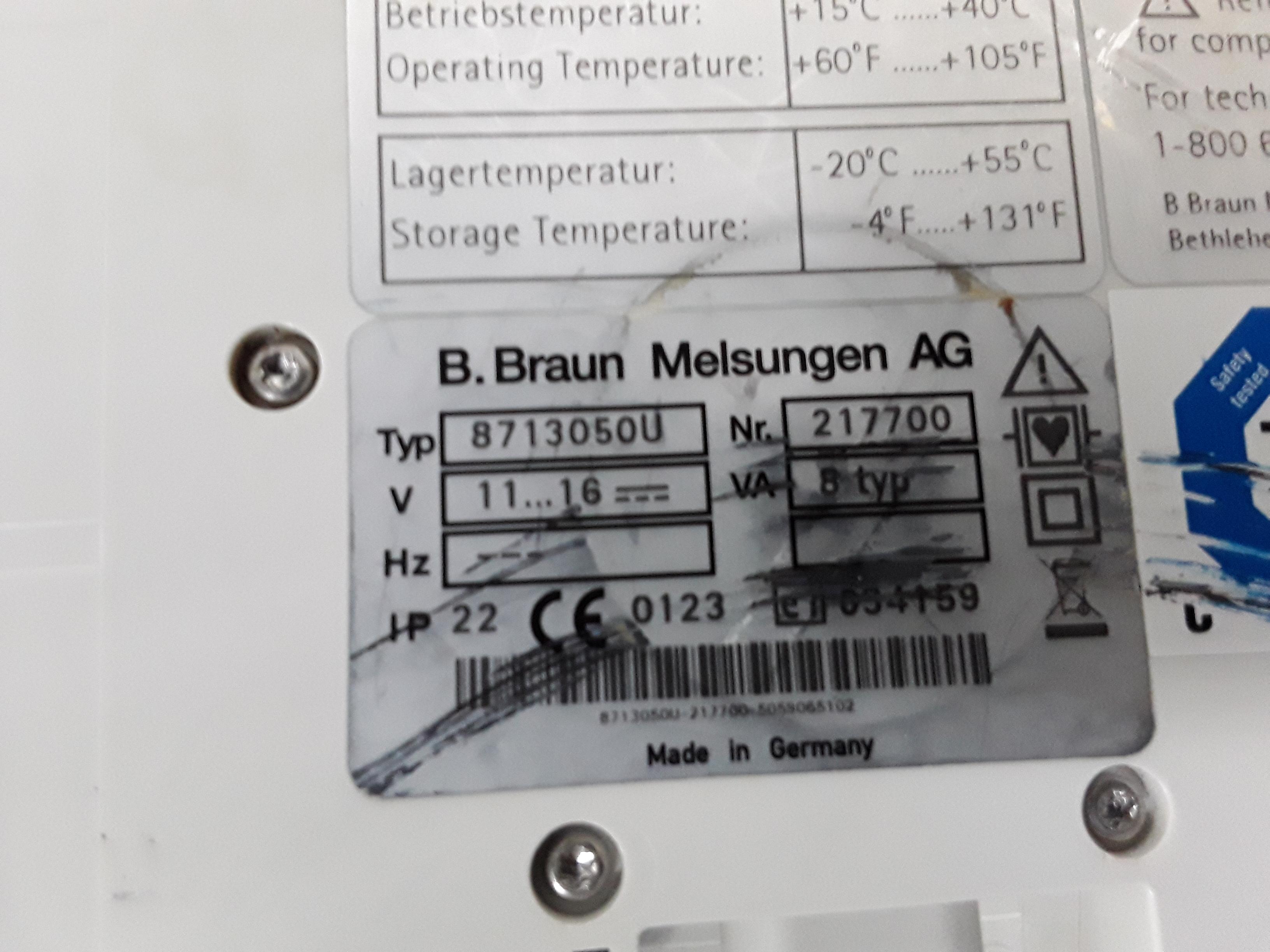 B. Braun Infusomat Space w/Pole Clamp & AC Adapter Infusion Pump - 435864