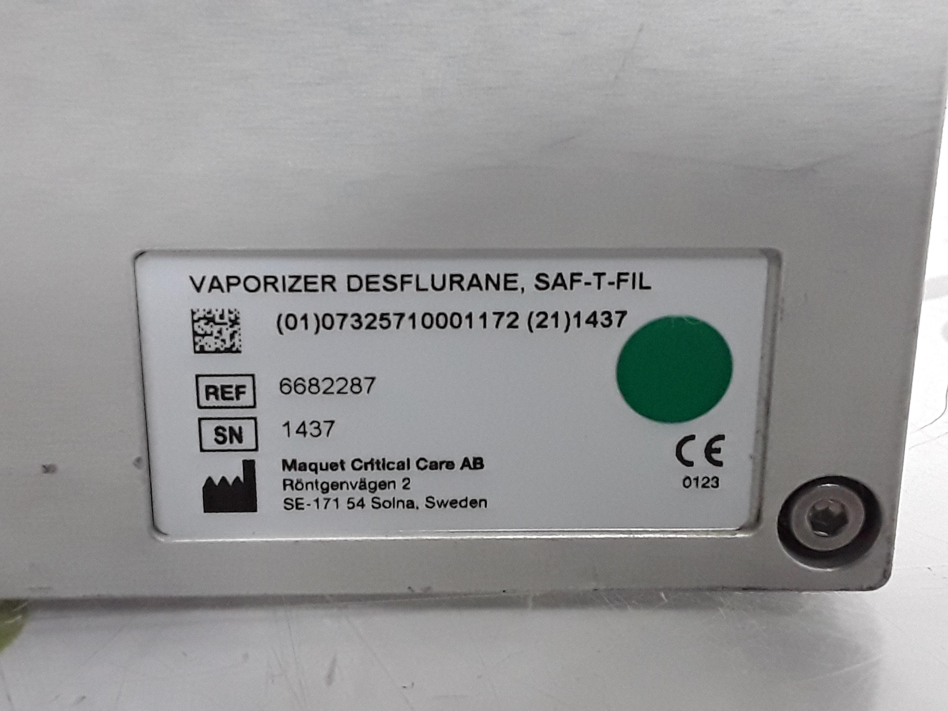 Maquet SAF-T-FIL Desflurane Vaporizer - 409924