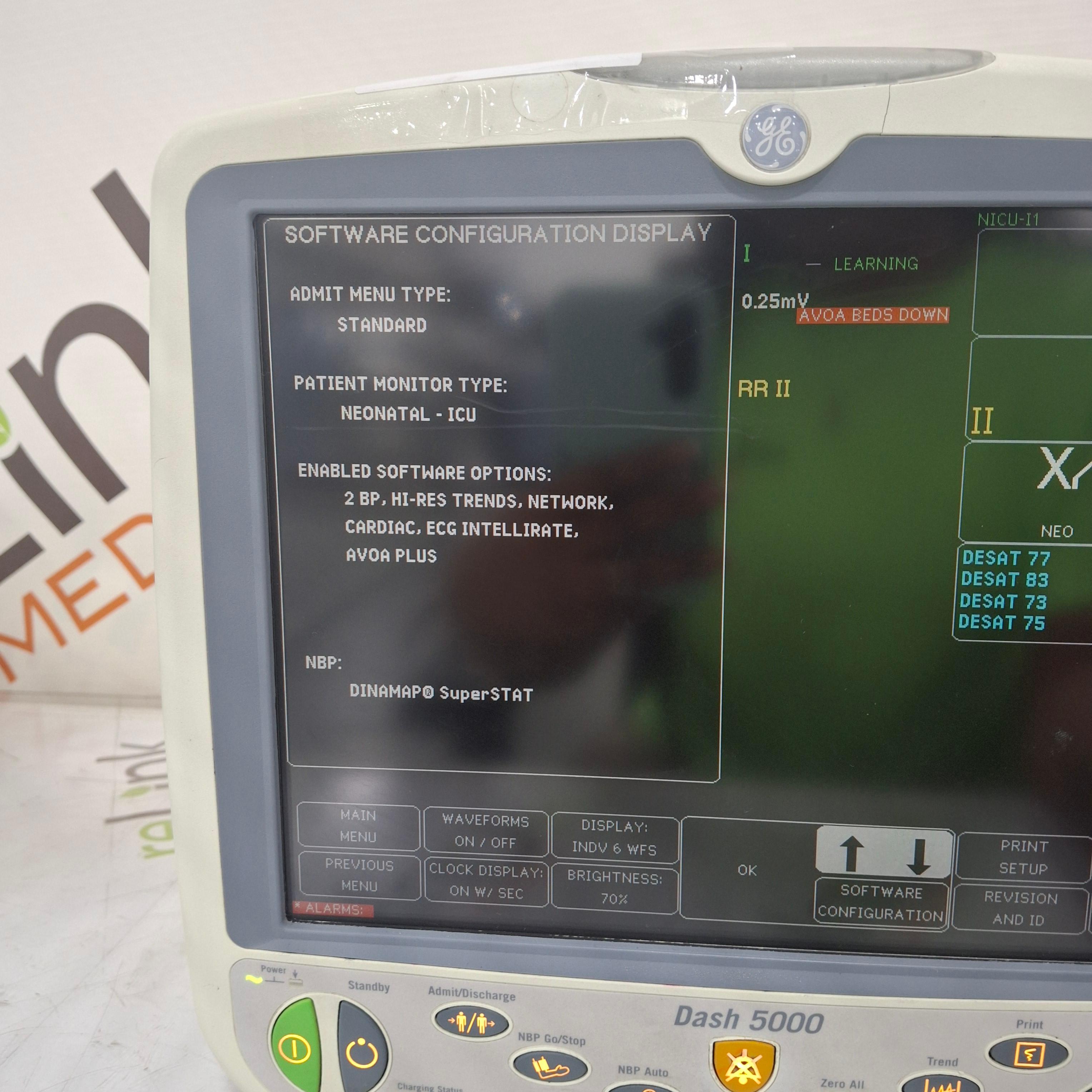 GE Healthcare Dash 5000 - Masimo SpO2 Patient Monitor - 452865