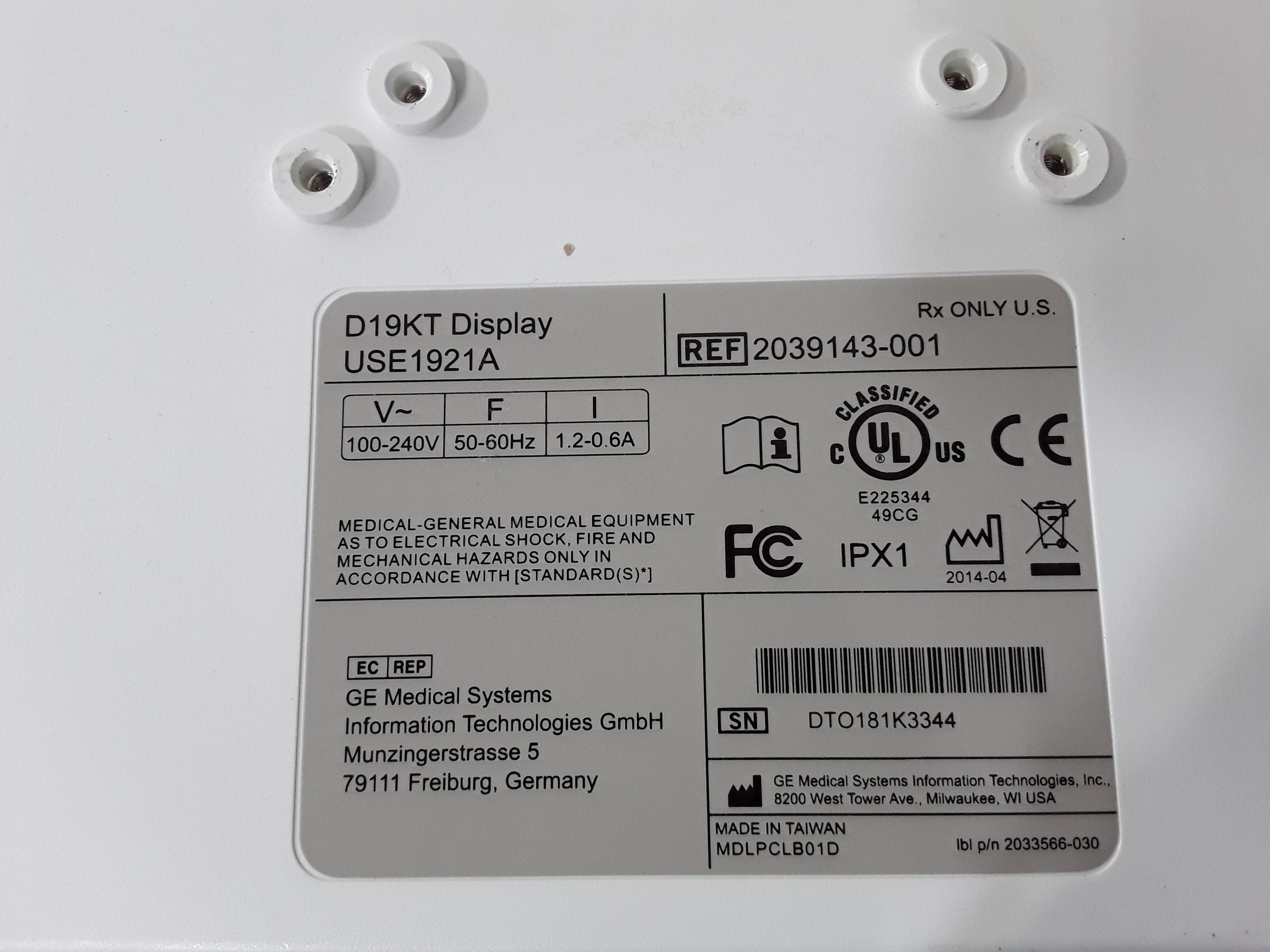 GE Healthcare D19KT Display - 427812
