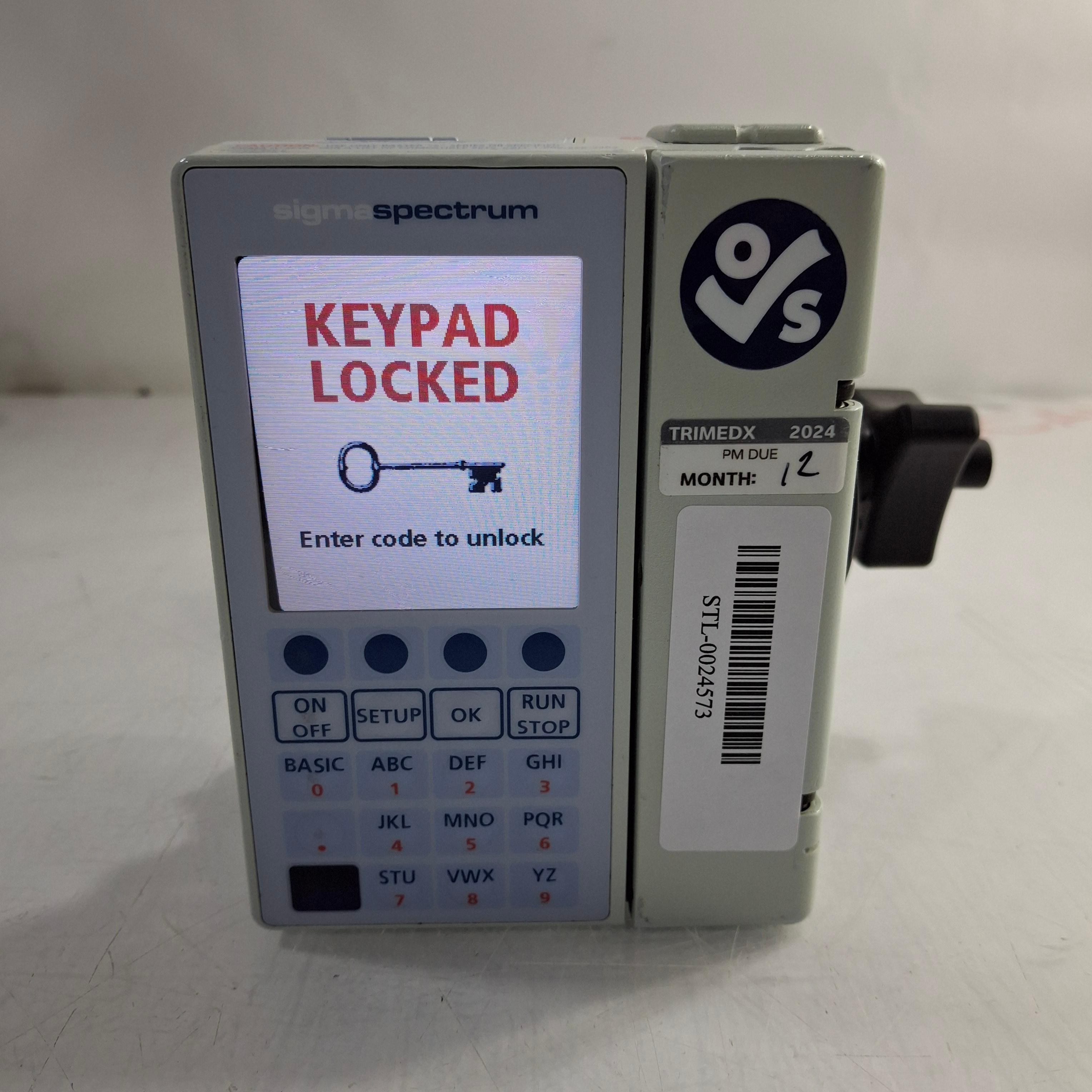 Baxter Sigma Spectrum w/Non Wireless or No Battery Infusion Pump - 472605