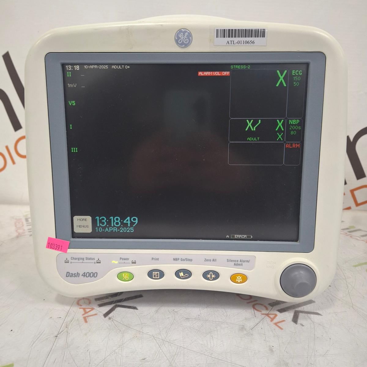 GE Healthcare Dash 4000 - GE/Nellcor SpO2 Patient Monitor - 521347
