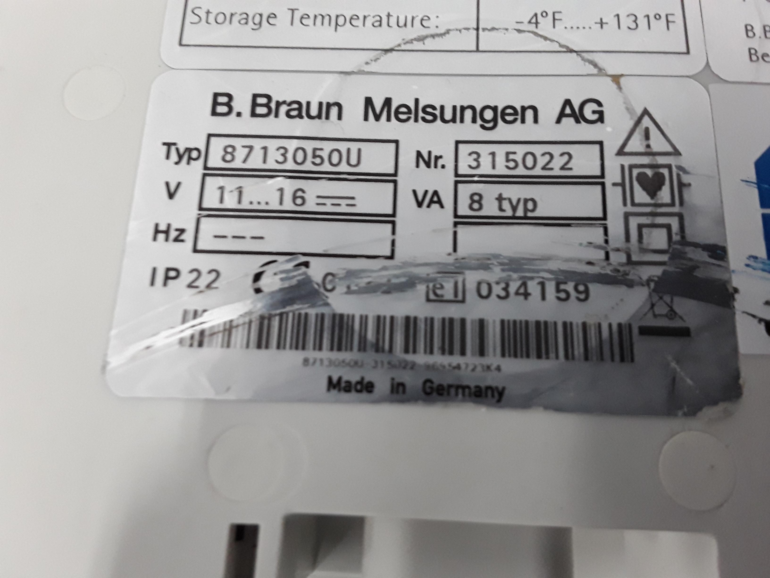 B. Braun Infusomat Space w/Pole Clamp Infusion Pump