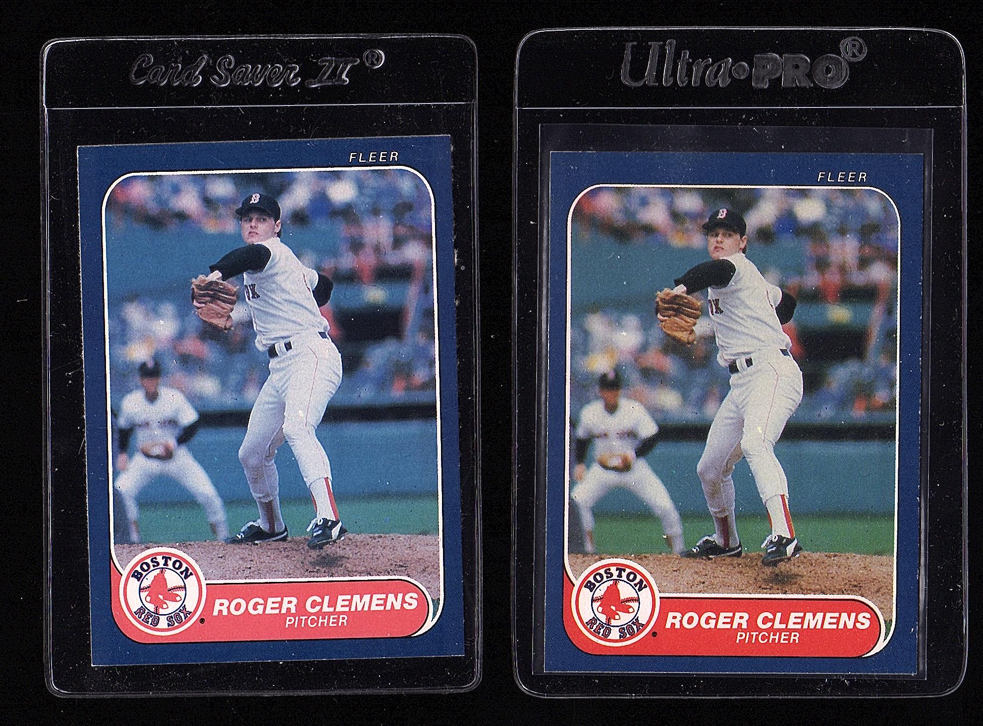 Roger Clemens 2 Card 1986 Fleer Lot