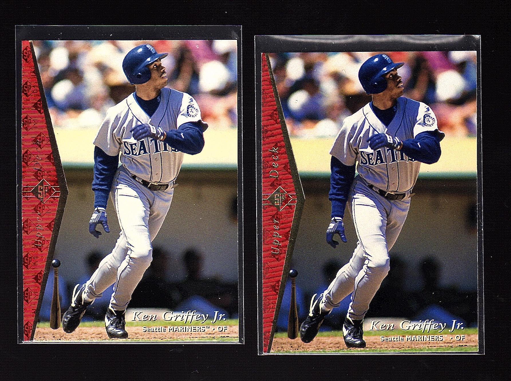 Ken Griffey Jr. 1995 SP Promo Card #100 and Base #199