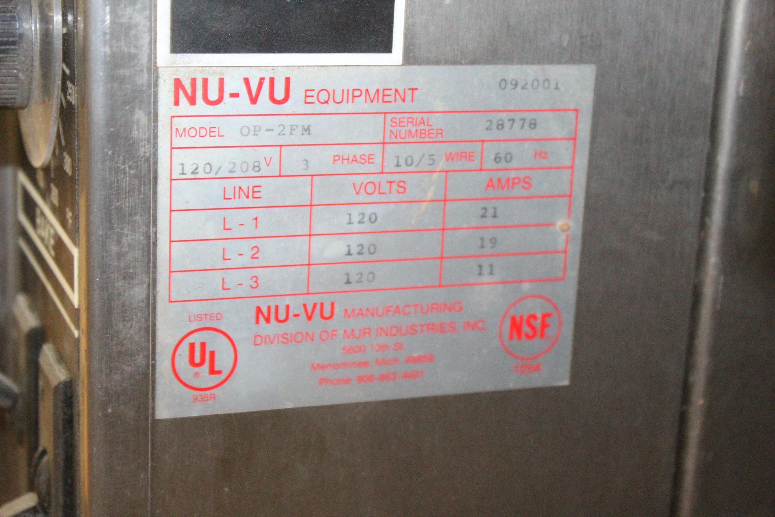 NU-VU OP-2FM Oven/Proofer Combo