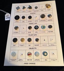 LOT OF 3 - RIVET SHANKS BUTTON DISPLAY CARDS