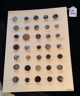 LOT OF 3 - GUCCI, VERA WANG & MUCH MORE RIVET SHANKS BUTTON DISPLAY CARDS