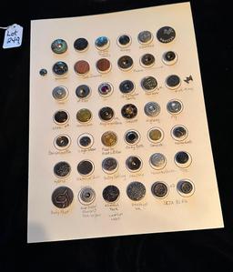 LOT OF 3 - GUCCI, VERA WANG & MUCH MORE RIVET SHANKS BUTTON DISPLAY CARDS