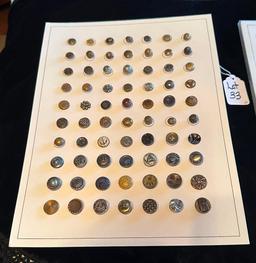 LOT OF 2 - METAL BUTTON DISPLAY CARDS