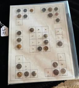 LOT OF 2 - METAL BUTTON DISPLAY CARDS