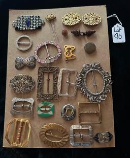 LOT OF 2 BELT BUCKLES & MORE DISPLAY CARDS