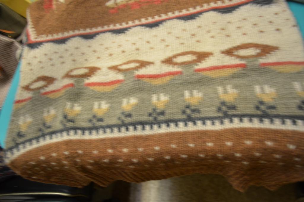Vintage wool sweater with winter scene