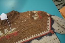Vintage wool sweater with winter scene