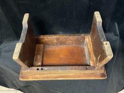 RUSTIC WOODEN STOOL BENCH 16 X 9 X 8.5 INCHES TALL