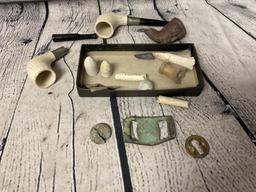 CLAY PIPES, CLAY MARBLE & OTHER ARTIFACTS GROUP