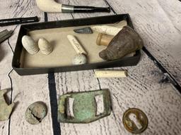 CLAY PIPES, CLAY MARBLE & OTHER ARTIFACTS GROUP