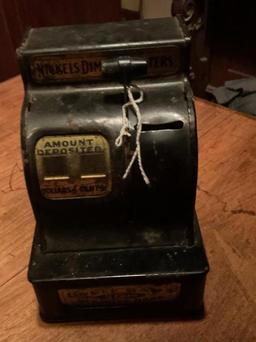 VINTAGE UNCLE SAMS 3 COIN REGISTER BANK
