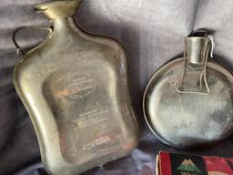 VINTAGE 1915 MEINECKE BED WARMER SALINE SOLUTION HEATER, WHITE MOUNTAIN APPLE PARER CORER IN BOX &