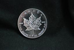 1988 Canadian Silver 5 Dollar 1 oz. Silver Coin