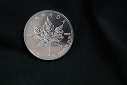 1989 Canadian Silver 5 Dollar 1 oz. Silver Coin