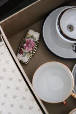 Misc. Childs Tea Set Pieces, Including Graniteware and China