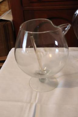 Quantity of clear glass pitchers