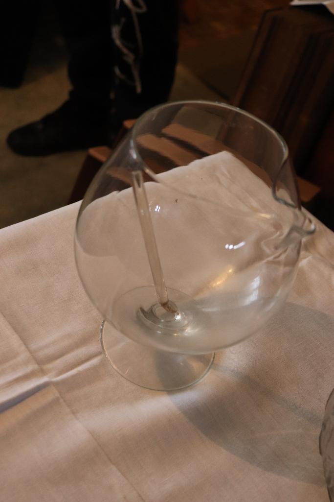 Quantity of clear glass pitchers