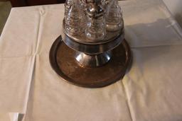 Antique Victorian Silver Plate Table Caster Set includes 6 casters and silver tray