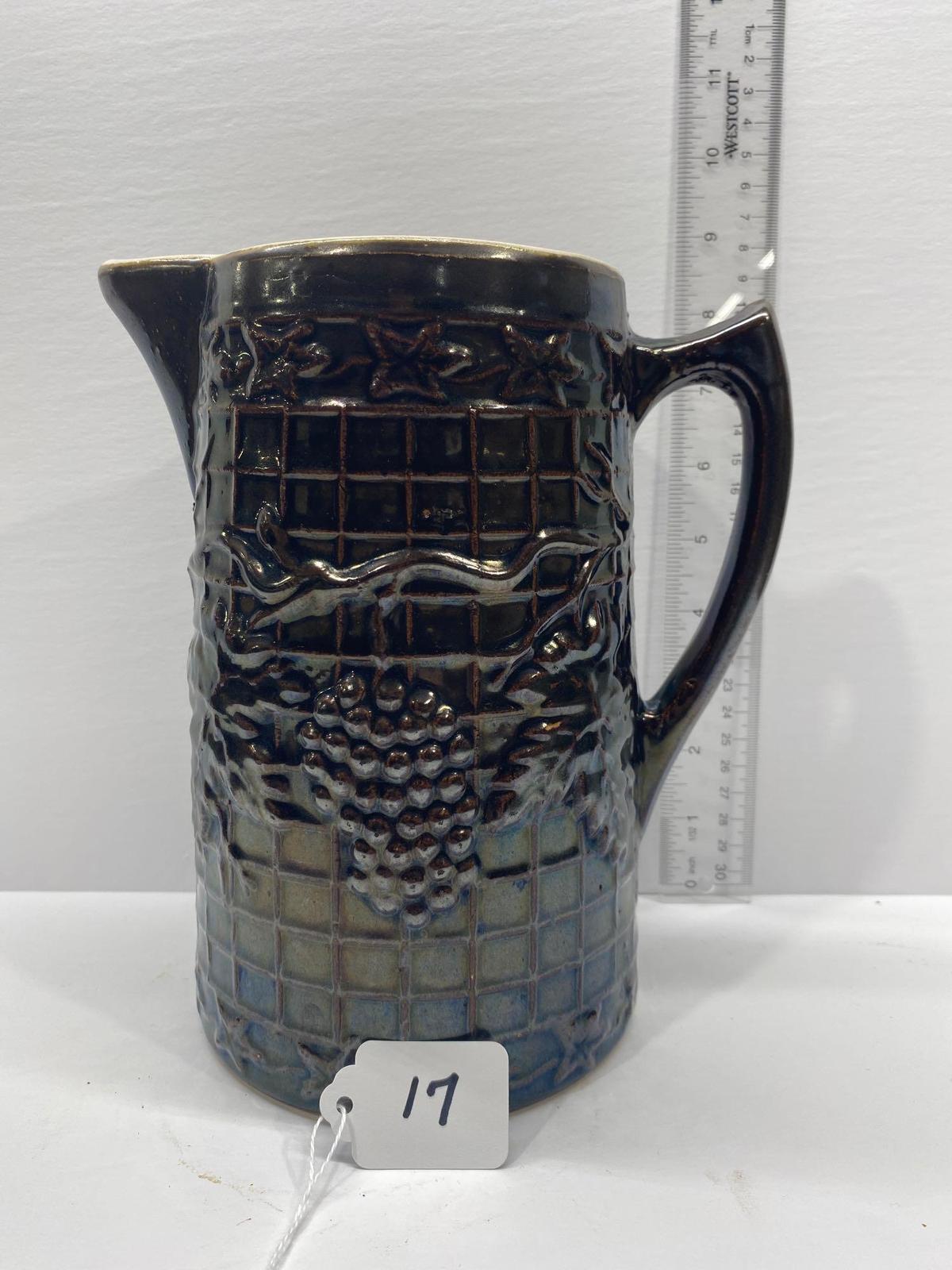 WHITE HALL BROWN GRAPE PITCHER
