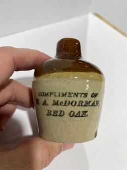 COMPLIMENTS OF H.A. MCDORMAN-RED OAK, IOWA MINI JUG
