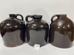THREE STONEWARE JUGS
