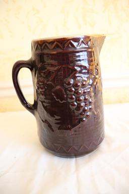 Grape Vine Pottery Pitcher