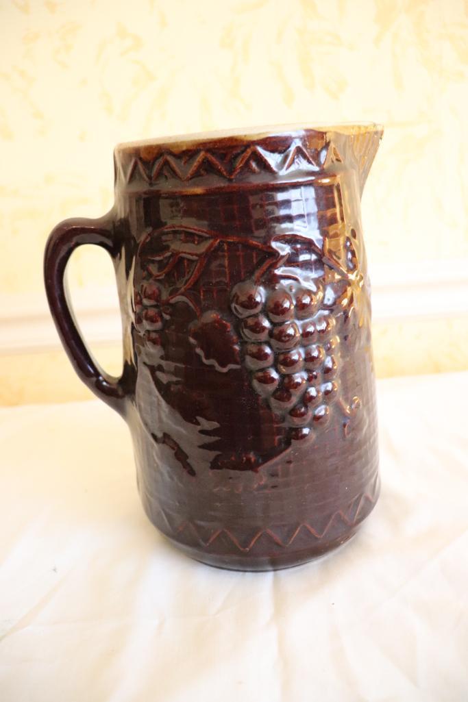 Grape Vine Pottery Pitcher