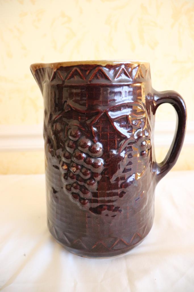 Grape Vine Pottery Pitcher