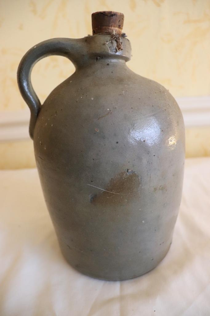 Old 8.5 in. tall Salt Glazed Jug