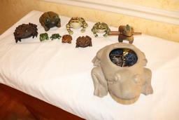 Large Quantity of Wooden and Ceramic Frogs