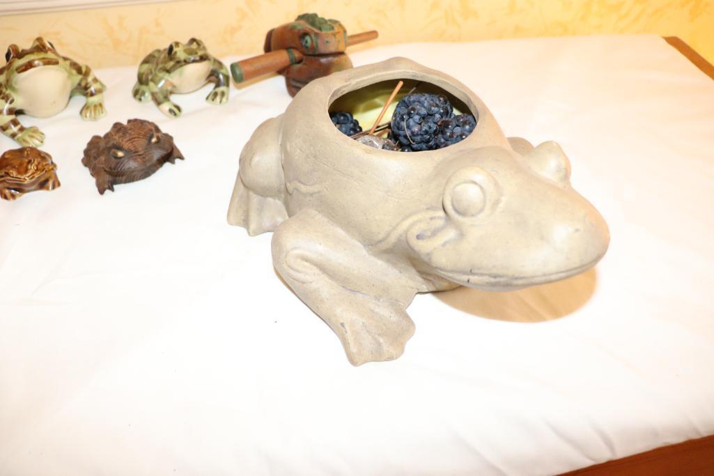 Large Quantity of Wooden and Ceramic Frogs