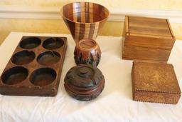 Large Quantity of Wooden Hand Carved Items