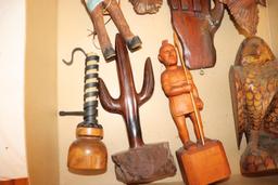 Quantity of Folk Art and Wood Carvings